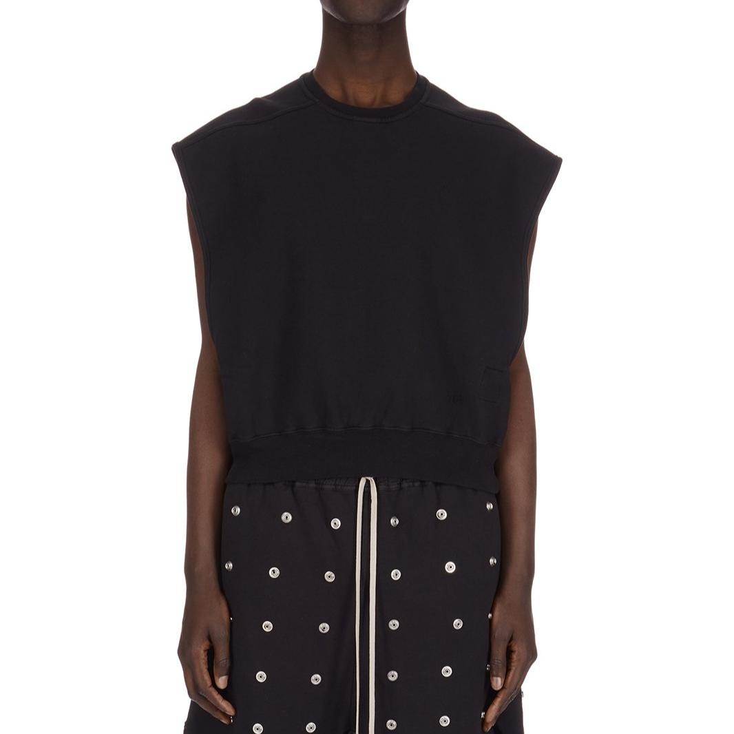 Rick Owens DRKSHDW SS24 Loose Ribbed Sleeveless Sweatshirt Black DU01D1155F-09