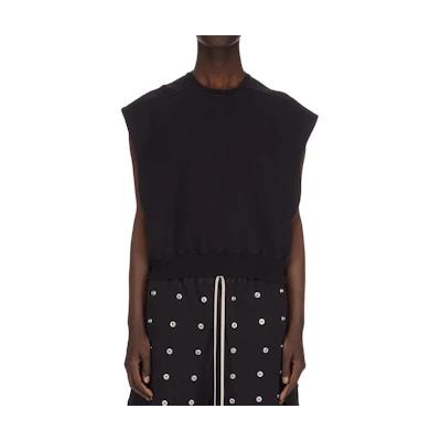 Rick Owens DRKSHDW SS24 Loose Ribbed Sleeveless Sweatshirt Black DU01D1155F-09