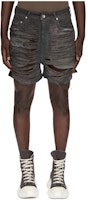 Rick Owens DRKSHDW SS24 Mid-Rise Loose Raw Hem Denim Shorts Men’s Dark Gray DU01D1357DFOSH-78 Rick Owens DRKSHDW SS24 Mid-Rise Loose Raw Hem Denim Shorts Men’s Dark Gray DU01D1357DFOSH-78