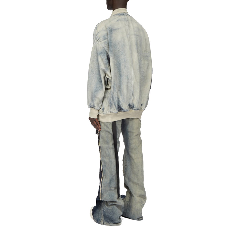 Purchase Rick Owens DRKSHDW SS24 天蓝色宽松拉链牛仔夹克 DU01D1777DKY-46