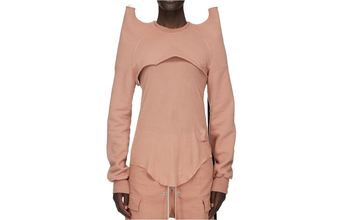 Rick Owens DRKSHDW SS24 Solid Color Cropped Crewneck Sweatshirt Men’s Deep Pink DU01D1263F-13