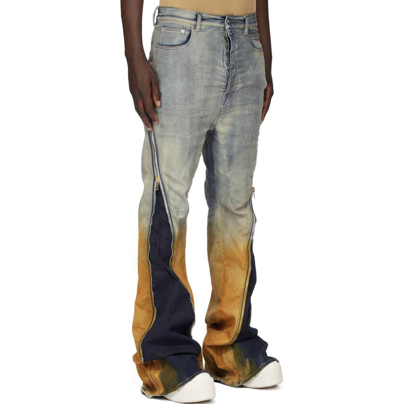 Purchase Rick Owens DRKSHDW SS24 水洗中腰牛仔褲 男款 淺藍/漸變橘 DU01D1363SKYDE-4653D