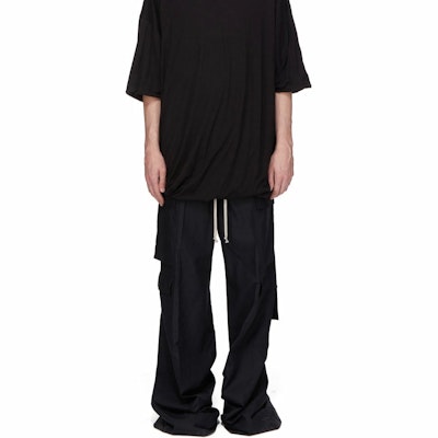 RICK OWENS DRKSHDW SS25 Celana Hitam Ringan dengan Kantong Berdetail Stud. DU01E3398NR-09 Shop RICK OWENS DRKSHDW SS25 Celana Hitam Ringan dengan Kantong Berdetail Stud. DU01E3398NR-09