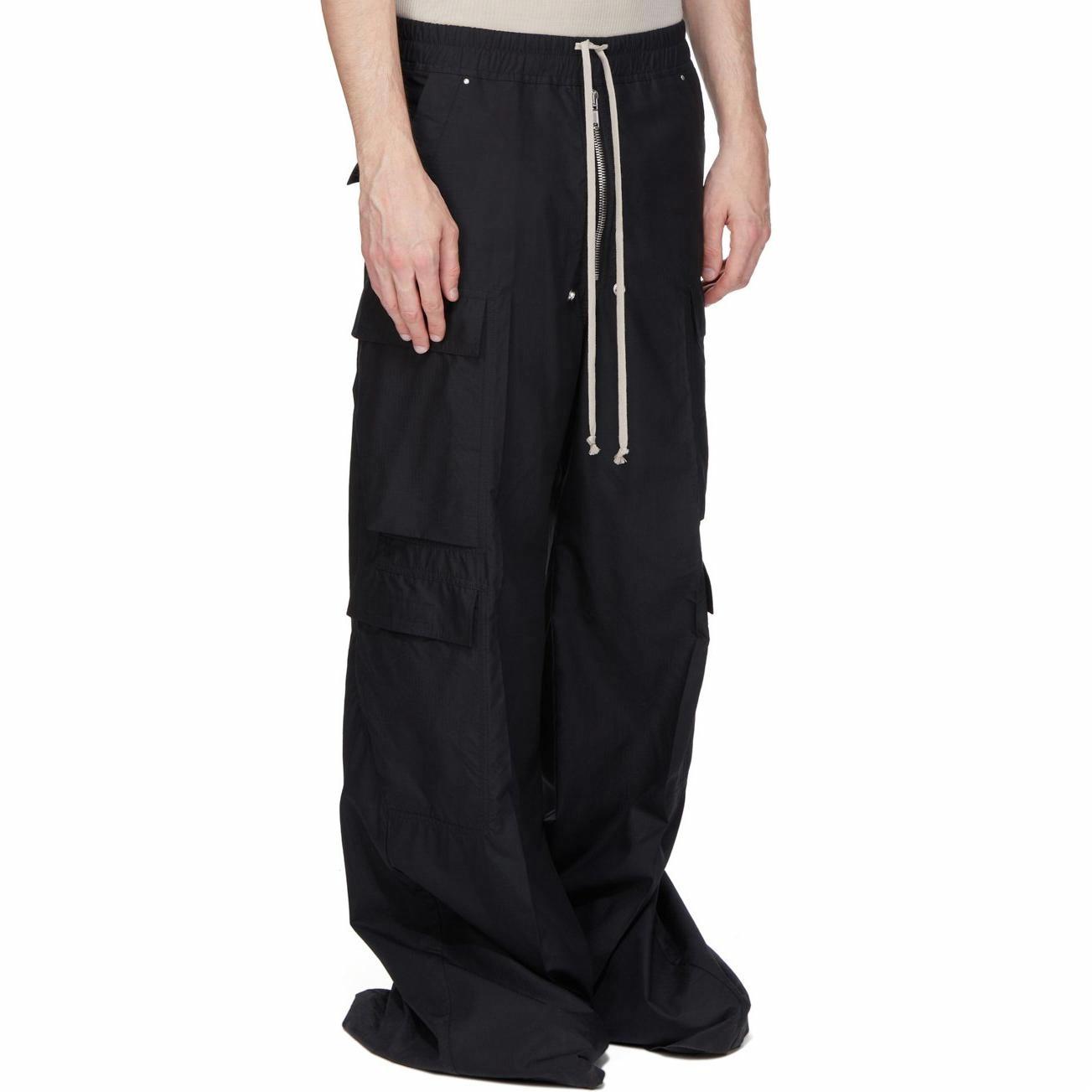 Purchase RICK OWENS DRKSHDW SS25 Celana Hitam Ringan dengan Kantong Berdetail Stud. DU01E3398NR-09