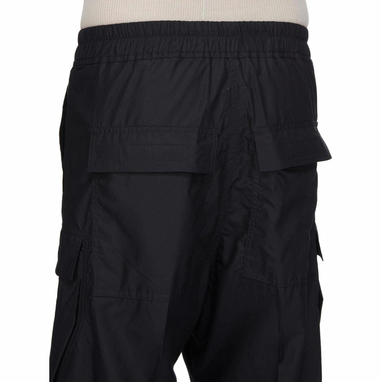 Sizing RICK OWENS DRKSHDW SS25 Celana Hitam Ringan dengan Kantong Berdetail Stud. DU01E3398NR-09