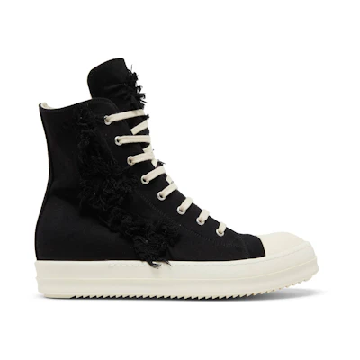 Rick Owens DRKSHDW Strobe Cotton Denim Slashed High 'Black Milk'