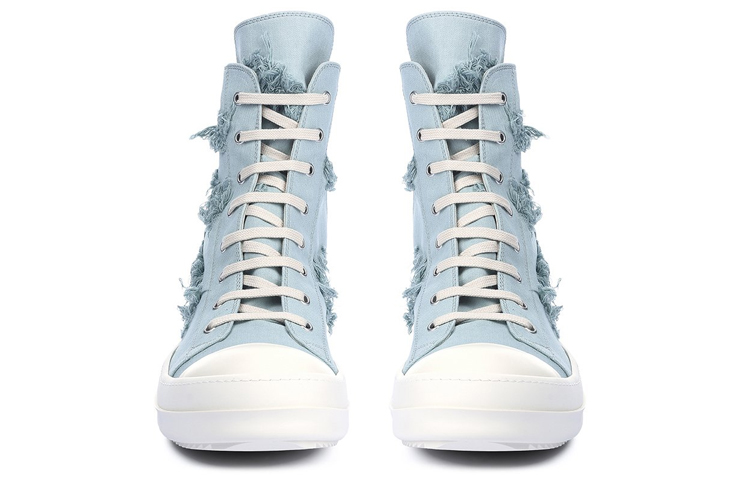 Lookbook 瑞克·歐文斯 DRKSHDW  Strobe 牛仔布 斜裁彈力 時尚板鞋 藍色