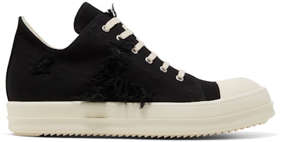 Rick Owens DRKSHDW Strobe Cotton Denim Slashed Low 'Black Milk' DU02B4802-SLASH-911 Rick Owens DRKSHDW Strobe Cotton Denim Slashed Low 'Black Milk' DU02B4802-SLASH-911