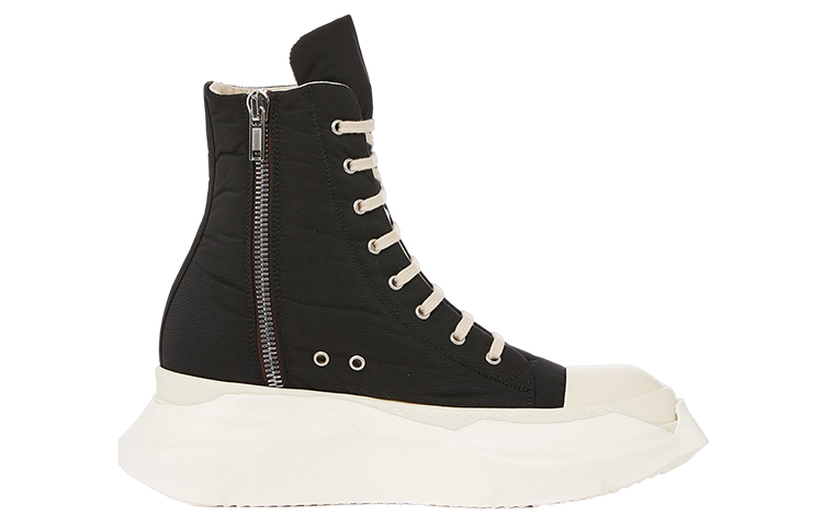 Lookbook Rick Owens DRKSHDW Strobe 抽象黑色牛奶棉尼龙高帮鞋 DU02B4840-MU-911