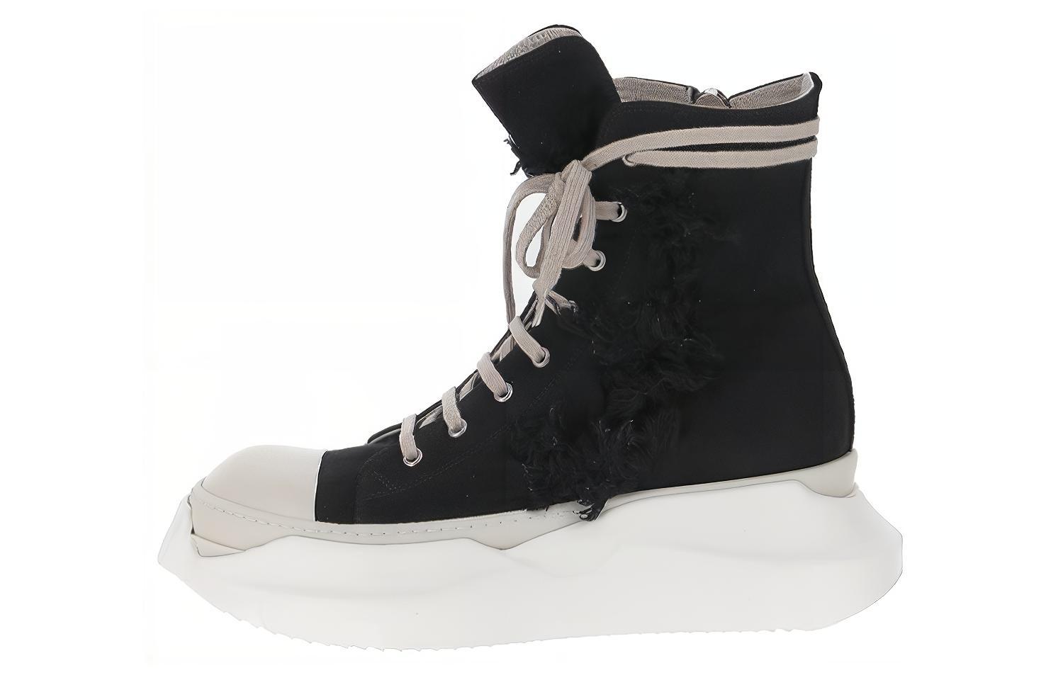 Rick Owens DRKSHDW Strobe Denim Slashed Abstract High 'Black Milk' DU02B4840-SLASH-911