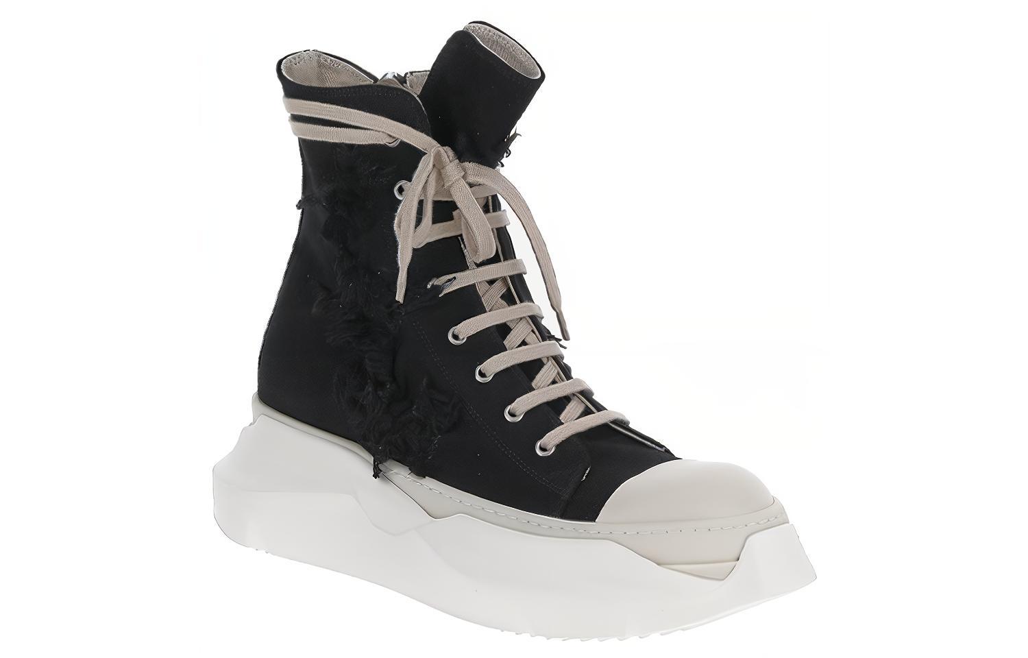 Lookbook 瑞克·歐文斯 DRKSHDW 系帶高筒 時尚休閒鞋 男款 黑色