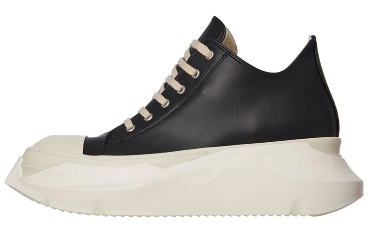 Rick Owens DRKSHDW Strobe Leather Abstract Low 'Black Milk'