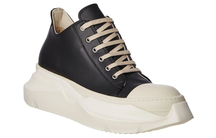 Rick Owens DRKSHDW Strobe Leather Abstract Low 'Black Milk' 圖 3