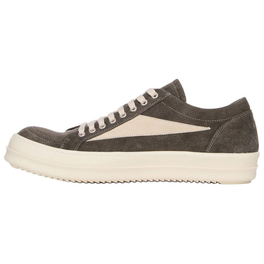 Rick Owens DRKSHDW Suede Lace-Up Low-Top Sneakers Grey Shoes. DU02D2803MOLVS-3411 Shoes