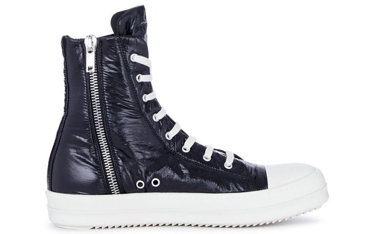 Order Rick Owens DRKSHDW 高筒黑色填充斜纹布鞋 DU20F1800-PLP-91