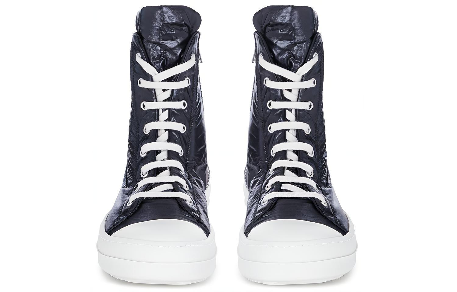 Lookbook Rick Owens DRKSHDW 高筒黑色填充斜纹布鞋 DU20F1800-PLP-91