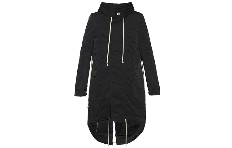 Rick Owens DRKSHDW Unisex Black Hooded Fishtail Coat DU17F2962MU-09
