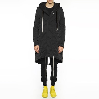 Rick Owens DRKSHDW 男女同款黑色连帽鱼尾大衣 DU17F2962MU-09 Lookbook Rick Owens DRKSHDW 男女同款黑色连帽鱼尾大衣 DU17F2962MU-09