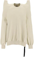 Rick Owens DRKSHDW White Asymmetric Long Sleeve Sweatshirt DU01D1272F-08 Rick Owens DRKSHDW White Asymmetric Long Sleeve Sweatshirt DU01D1272F-08