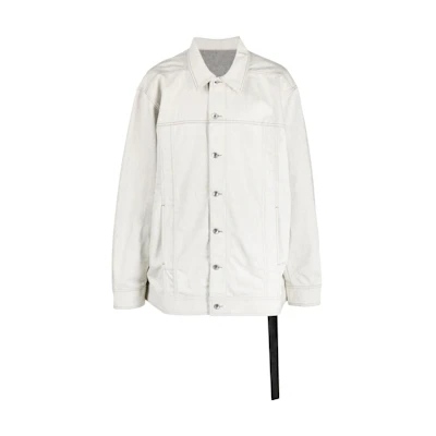 Rick Owens DRKSHDW White Button-Up Denim Jacket Long Sleeve DU01C6761MMD-51