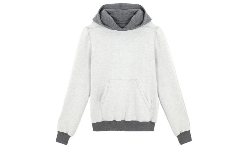 Rick Owens DRKSHDW White Stretch Knit Drawstring Pullover Hoodie DU20F1289-FMR
