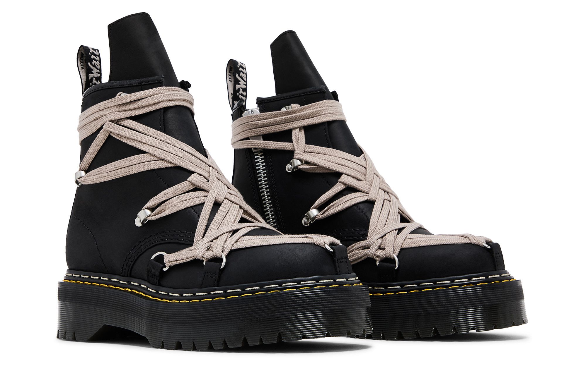 Cheap Rick Owens DRKSHDW x Dr. Martens 1460 厚底大鞋帶靴 '黑色' DM02E6812-8001-09