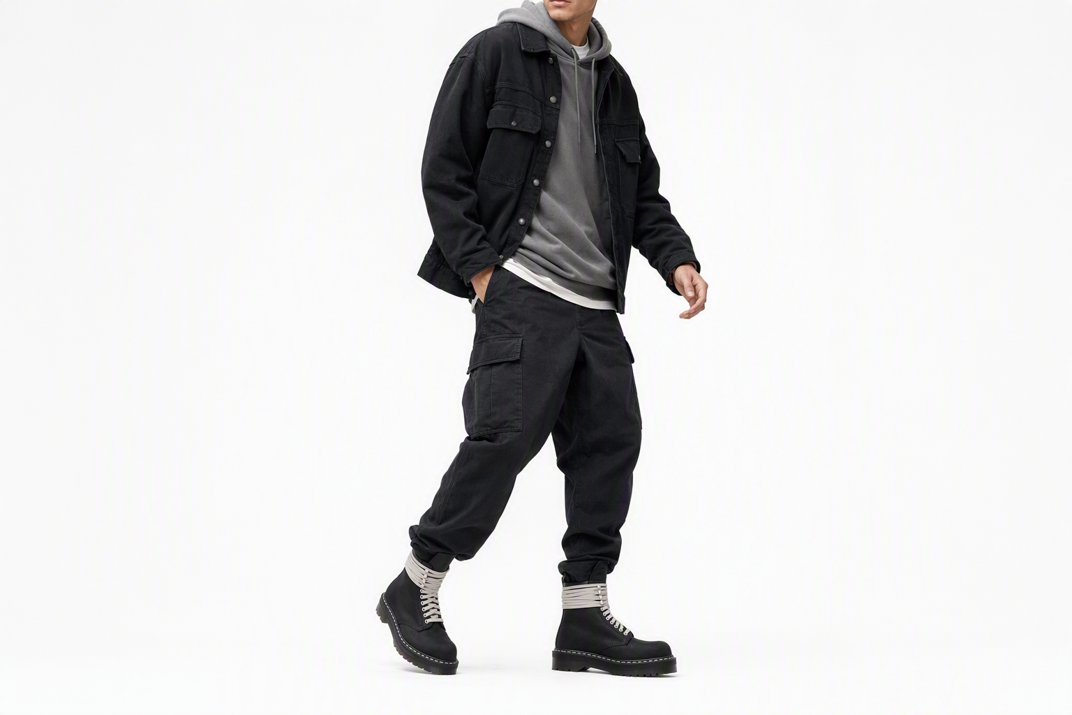Order Rick Owens DRKSHDW x Dr. Martens 1460钢头厚底靴“黑色” DM02E6813-9001-09
