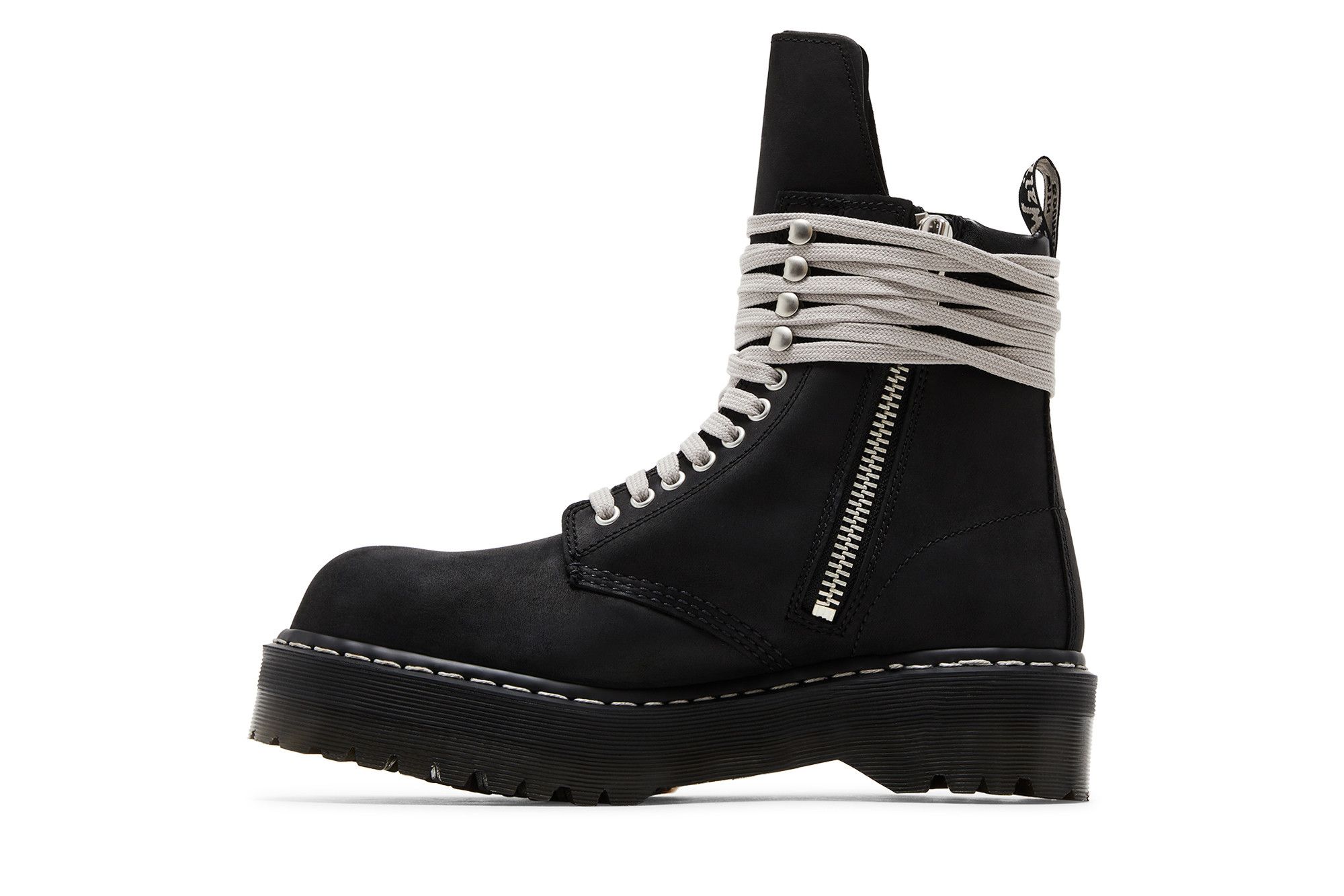 Lookbook Rick Owens DRKSHDW x Dr. Martens 1460 Quad Sole Steel Toe Boot 'Hitam' DM02E6813-9001-09