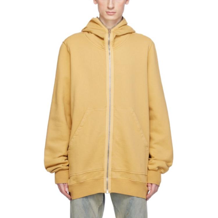 Rick Owens DRKSHDW Yellow Zip Hoodie Jacket Long Sleeve DU01D1283F-42