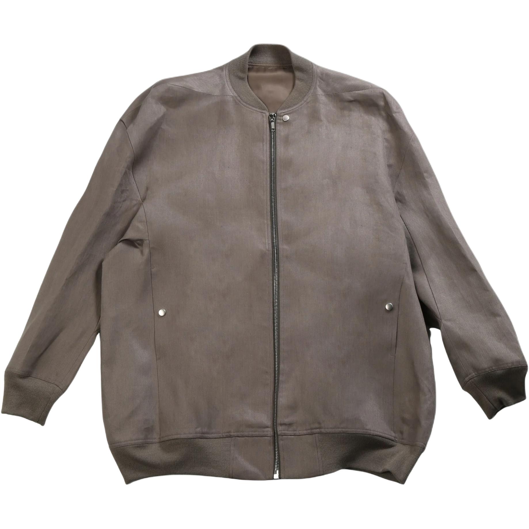 Rick Owens Dusty Grey Bomber Jacket with Baseball Collar for Men RU01E5793TWL-34