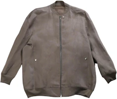 Rick Owens Dusty Grey Bomber Jacket with Baseball Collar for Men RU01E5793TWL-34 Rick Owens Dusty Grey Bomber Jacket with Baseball Collar for Men RU01E5793TWL-34