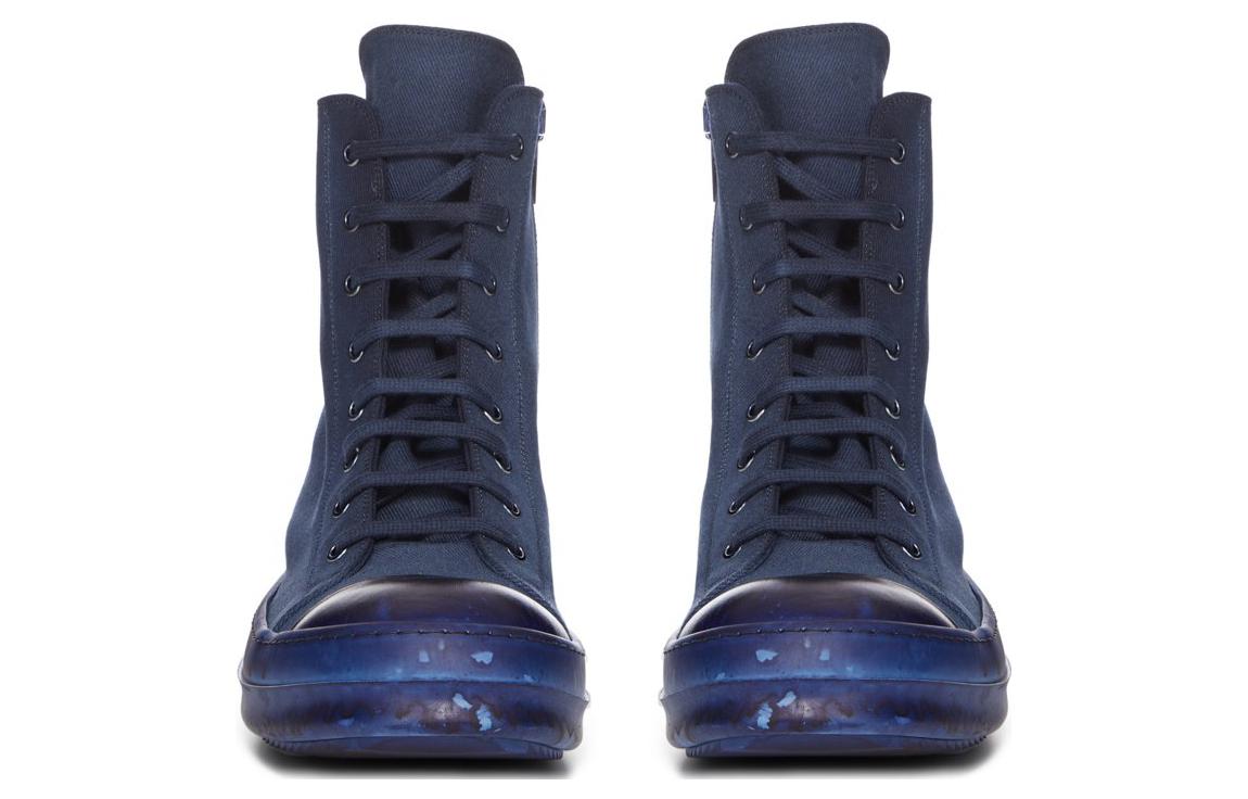 Lookbook 瑞克·歐文斯 DRKSHDW 牛仔布 高帮系带 时尚板鞋 男款 靛藍色