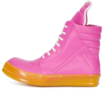 RICK OWENS/RO Geobasket 牛皮 半亮飾面 高幫 時尚板鞋 男款 粉色 Buy RICK OWENS/RO Geobasket 牛皮 半亮飾面 高幫 時尚板鞋 男款 粉色