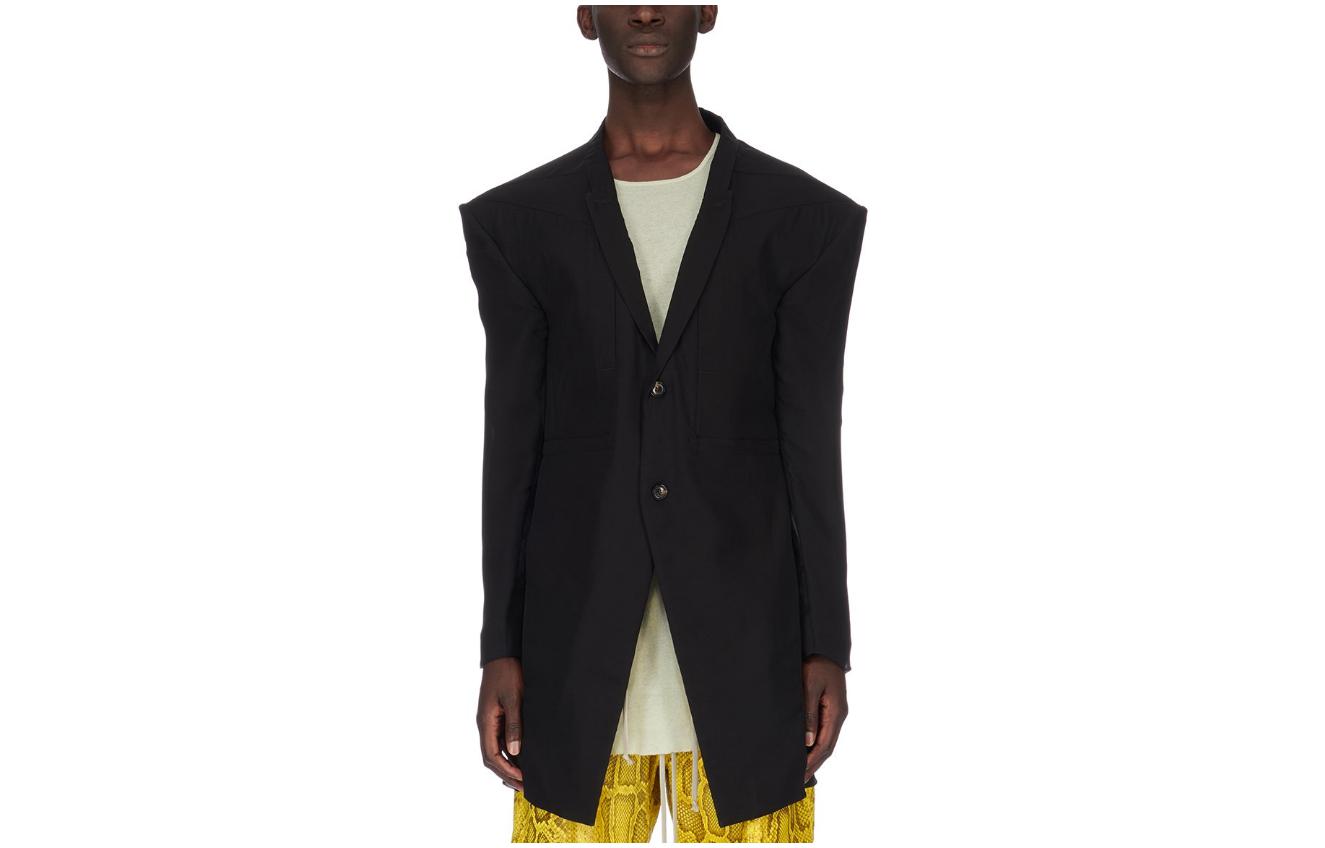 Rick Owens Edfu Runway Jumbo Tatlin Silk Chiffon Nylon Mesh Jacket Black FW23 Men RR01C4701SNM-09