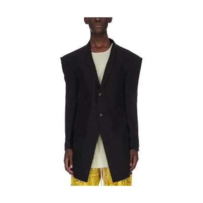 Rick Owens Edfu Runway Jumbo Tatlin Silk Chiffon Nylon Mesh Jacket Black FW23 Men RR01C4701SNM-09