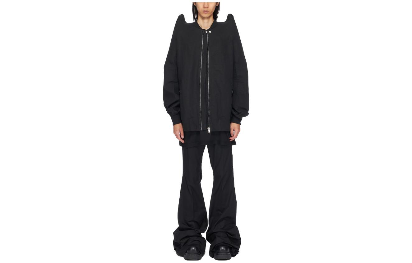 Rick Owens Edfu Runway Jumbo Tec Cotton Ripstop Jacket Black SS23 RR01C4718CR-09