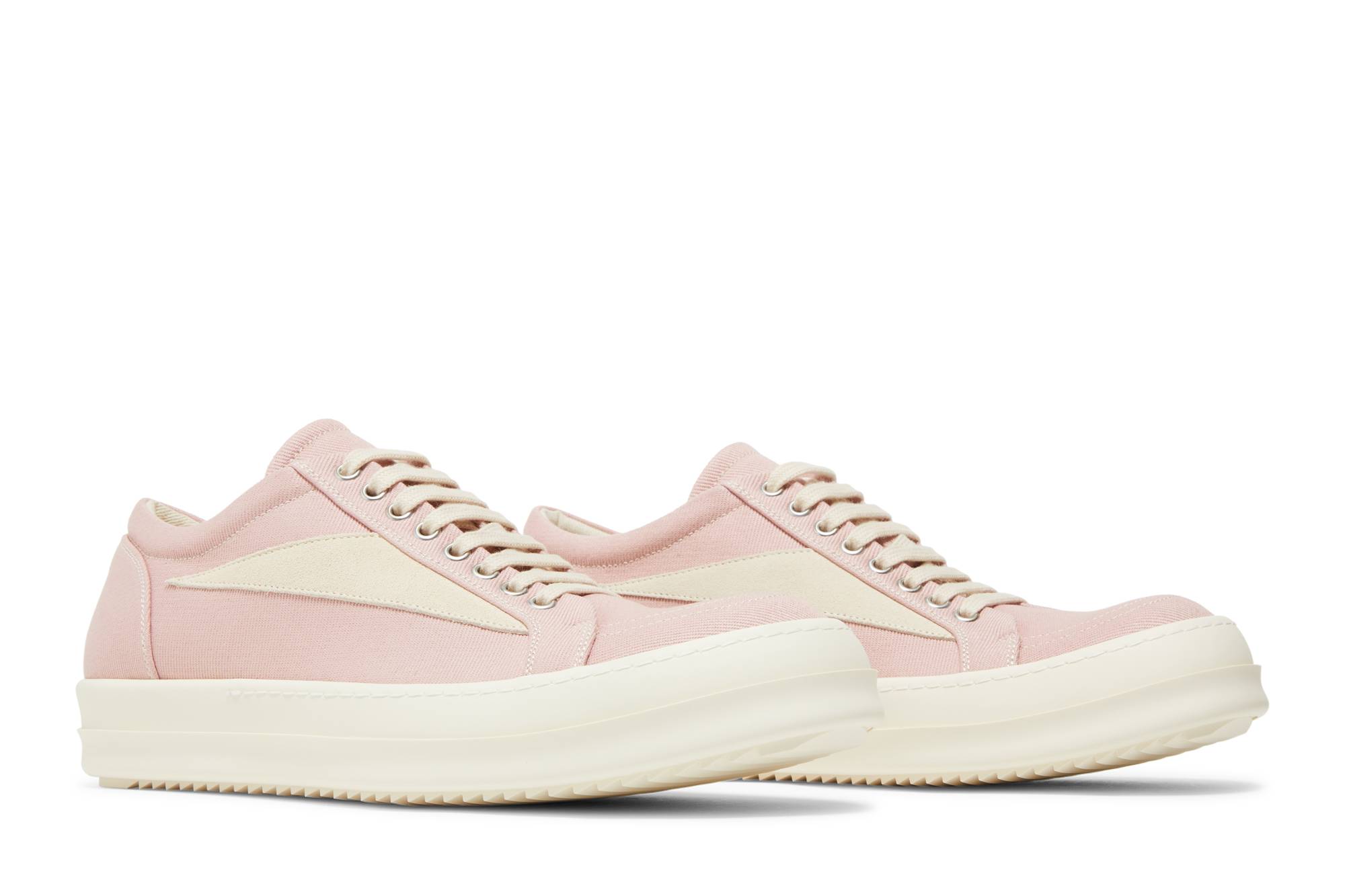 Cheap 瑞克·歐文斯 DRKSHDW 牛仔布 復古低幫 綁帶 時尚板鞋 男款 粉色