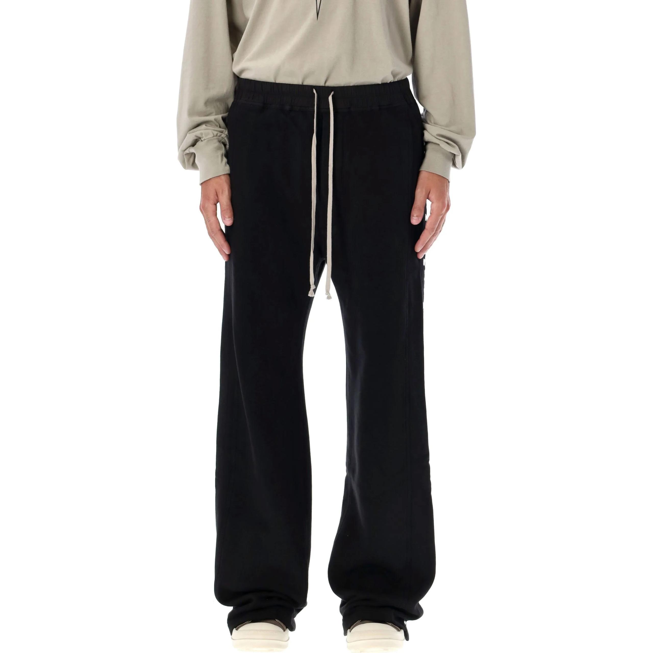 Rick Owens Elastic Waist Relaxed Wide-Leg Casual Pants  Black. DU02D2393F-09