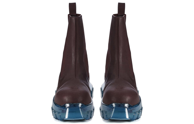 Rick Owens FW20 Performa Mega Bozo Chelsea Boots Brown 'Burgundy Leather' 圖 3