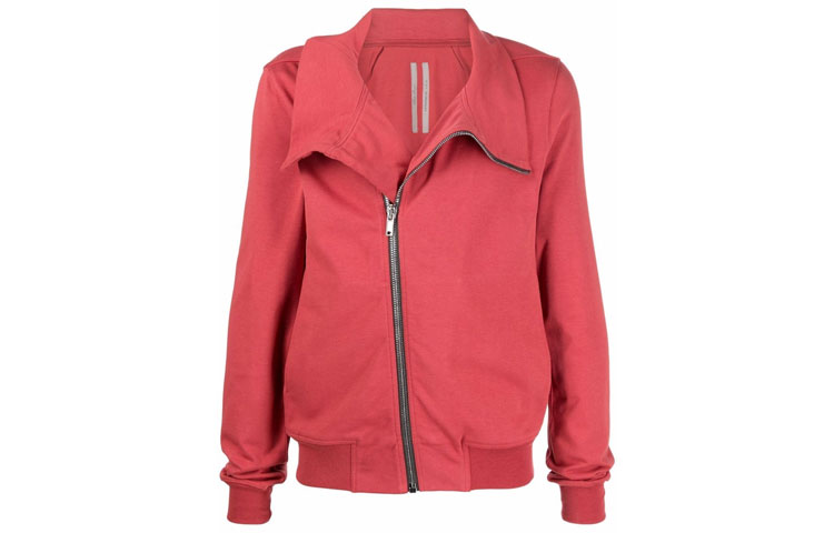 Rick Owens FW21 Asymmetric Zip Jacket Red RU02A5272BA-73