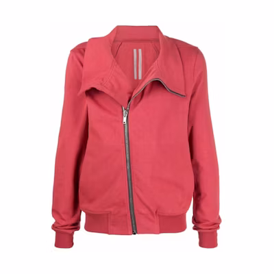 Rick Owens FW21 Asymmetric Zip Jacket Red RU02A5272BA-73