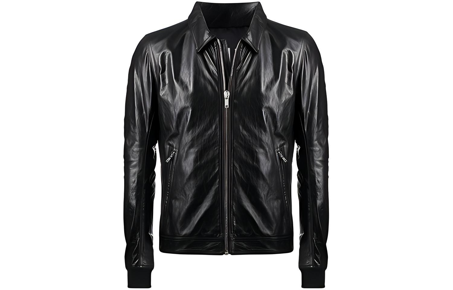 Rick Owens FW21 Black Leather Zip Jacket RU20F3746LGW-09