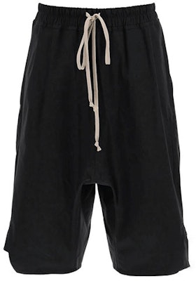 RICK OWENS FW21 Seluar Pendek Hitam Warna Solid dengan Tali Kasut. RU02A5383TE-09 Order RICK OWENS FW21 Seluar Pendek Hitam Warna Solid dengan Tali Kasut. RU02A5383TE-09