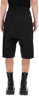 RICK OWENS FW21 Seluar Pendek Hitam Warna Solid dengan Tali Kasut. RU02A5383TE-09 Shop RICK OWENS FW21 Seluar Pendek Hitam Warna Solid dengan Tali Kasut. RU02A5383TE-09