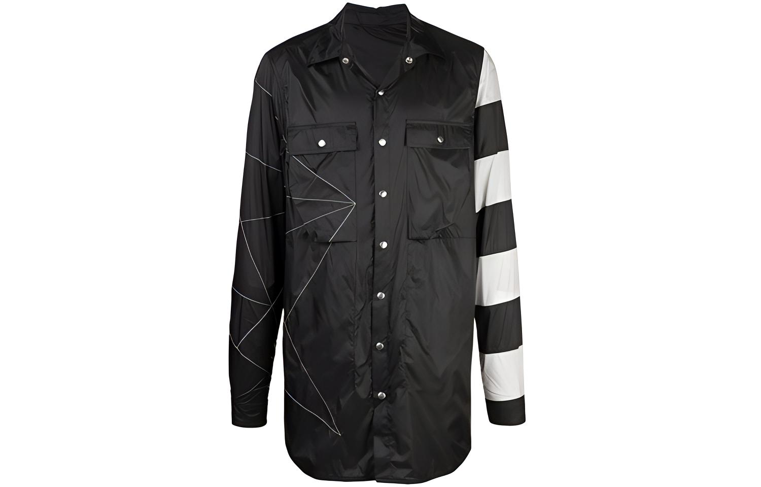 Rick Owens FW21 Black Striped Jacket with Contrasting Lapel RR19S2907NZEM409-08