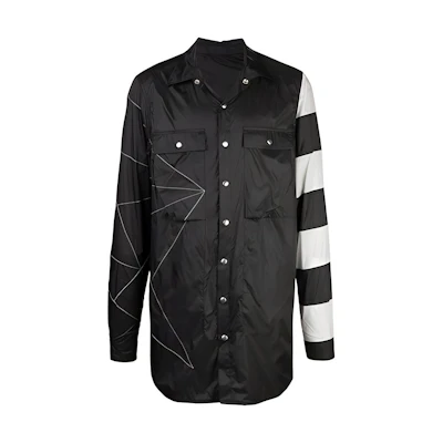 Rick Owens FW21 Black Striped Jacket with Contrasting Lapel RR19S2907NZEM409-08