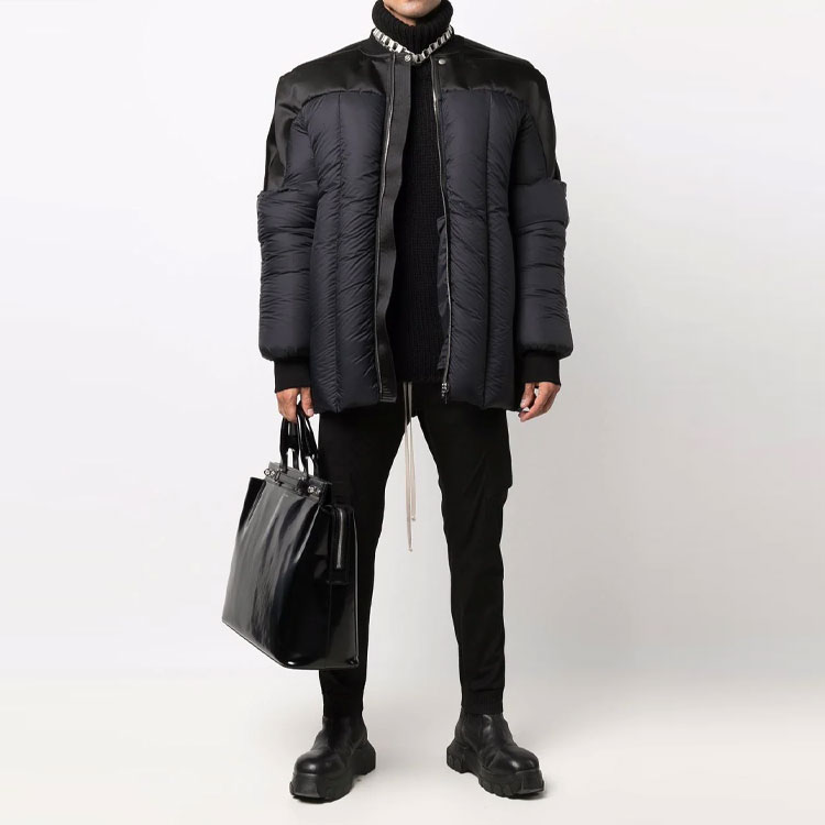 Lookbook RICK OWENS FW21 Jaket Puff Hitam Zip Down RR02A5702NBNZD5-09