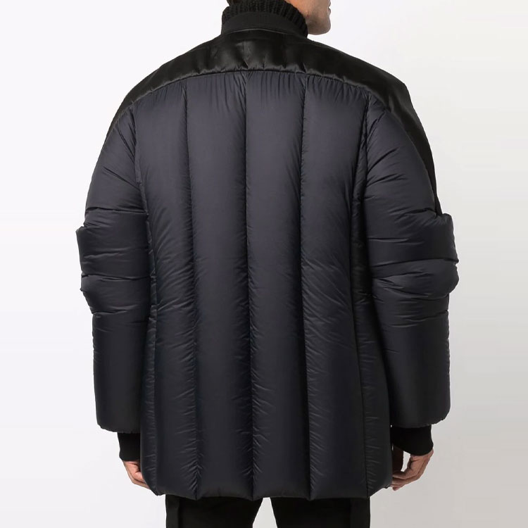 Shop RICK OWENS FW21 Jaket Puff Hitam Zip Down RR02A5702NBNZD5-09