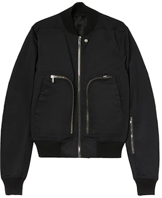 Rick Owens FW21 Black Zippered Bomber Jacket RU02A5791MU-09 Buy Rick Owens FW21 Black Zippered Bomber Jacket RU02A5791MU-09