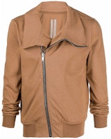 RICK OWENS FW21 Brown Zip-Up Jacket with Lapel Collar. RU02A5272BA-24 RICK OWENS FW21 Brown Zip-Up Jacket with Lapel Collar. RU02A5272BA-24